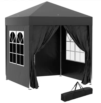 Produktbild von Faltpavillon,Gartenpavillon 4 abnehmbare Seitenwände, 2 Fenster,2 x 2m