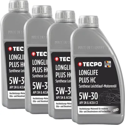 Produktbild von TECPO Motoröl 4 Liter 5W-30 LONGLIFE Plus HC Synthese passend für ACEA C3 / API SN / 504 / 507 / 229.31 / 229.51 / LL-04 / C30