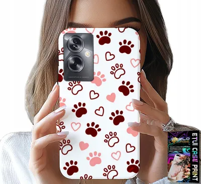 Immagine prodotto di Custodia per Oppo A79 5G - Zampe di cane su sfondo bianco, cane, gatto, orsacchiotto