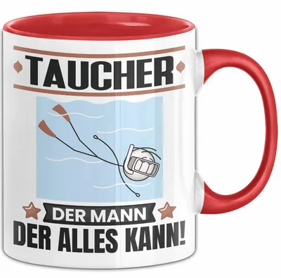 Produktbild von Taucher Tasse Geschenk für Taucher Der Mann Der Alles Kann Geschenkidee zum Geburtstag (Rot)