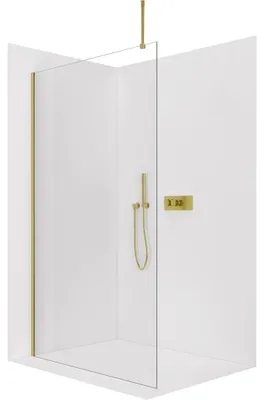 Immagine prodotto di CERANO - Box doccia Walk-in Onyx Top Round L/P - 8 mm - montante rotondo - dorato, vetro trasparente - 60x200 cm