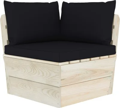 Produktbild von vidaXL Garten-Paletten-Ecksofa mit Kissen Imprägniertes Fichtenholz