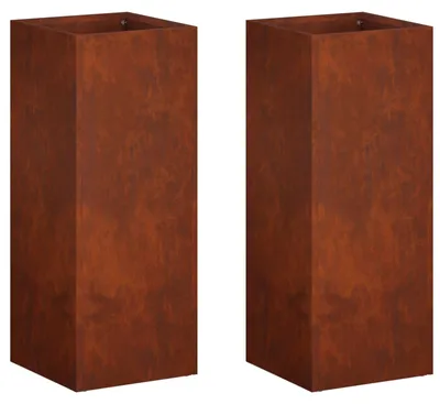 Immagine prodotto di vidaXL Vasi da giardino, 2 pezzi, aspetto ruggine, 20 x 20 x 50 cm