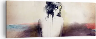Produktbild von Bild auf Leinwand - Leinwandbild - Frau handeln nackt - 140x50cm - Wand Bild - Wanddeko - Leinwanddruck - Bilder - Kunstdruck - Wanddekoration - Leinwand bilder - Wandkunst - AB140x50-3657
