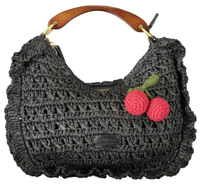 Image de Élégant sac noir avec bandoulière amovible et logo