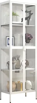 Image de Étui d'affichage en verre debout | Verre avec verre de sécurité ESG | Dimensions env. H. 180 x W. 60 x D. 35 cm | Verre pour présentoir | Moderne et peu encombrant | Armoire d’affichage en verre – Floka XXL