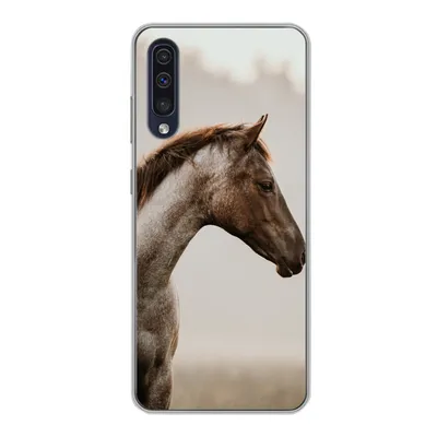 Produktbild von MuchoWow® Handyhülle Schutzhülle Hülle für Samsung Galaxy A30s Pferd - Nebel - Natur Silikon Softcase Handy Hülle - Karteninhaber