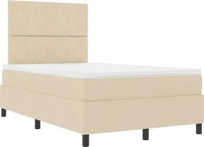 Obrázok produktu pre Posteľ s pružinovým rámom s matracmi Krémová 120 x 190 cm látka
