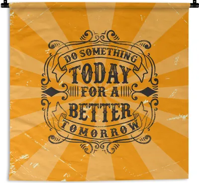 Produktbild von MuchoWow® Wandteppich Wandbehang Jahrgang - Gestaltung - Text 150x150 cm Tapisserie Dekoration Wandtuch - Wohnaccessoires - Modernes