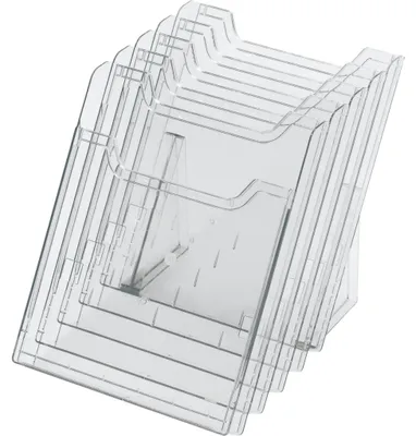 Image de EXACOMPTA Porte-brochures mural A4 vertical 5 compartiments transparent