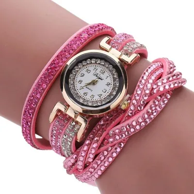 Produktbild von Feminino Zircon Uhr - Elegante Damenuhr in Rosa mit Kristallen KP8076