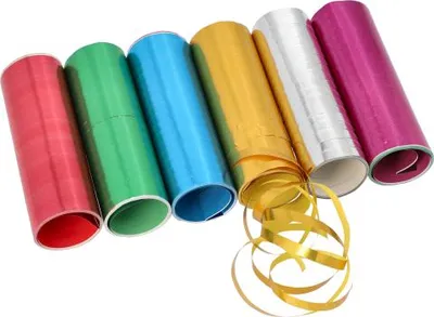 Produktbild von Luftschlangen 4 m farbig sortiert "Metallic"