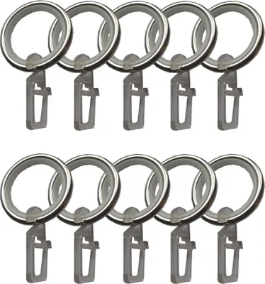 Produktbild von BASIT Gardinenstange selber zusammenstellen Edelstahl look Metall Ø 16mm Einzelteile