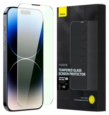 Produktbild von Baseus Gehärtetes Glas Für Iphone 14 Pro Max Voller Bildschirm Mit Anti-Blaulicht-Filter Und 0,3Mm Lautsprecherabdeckung + Montagerahmen