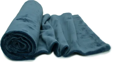 Obrázek produktu pro Pletenina Minky s hladkým vzorem, denim 50 x 160 cm