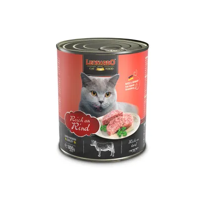 Produktbild von LEONARDO Katzenfutter Rind, aus frischen Fleischerzeugnissen, hohe biologische Wertigkeit