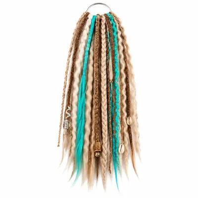 Produktbild von Elastische 55cm Dread Pferdeschwanzverlängerung, Dreadlocks Haar Extension in Boho-Strandstil - DREDLAND Salzige Seele