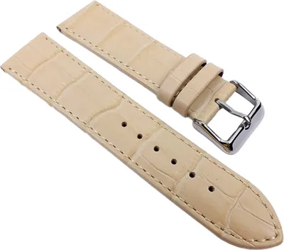 Produktbild von Uhrenarmband Leder beige Big Fashion Alligator Prägung 21928S, Anstoß:24 mm