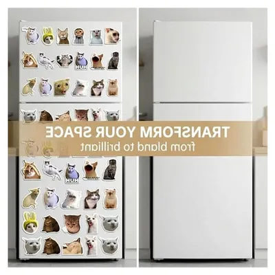 Produktbild von 24 Katzen-Meme Kühlschrankmagnete, lustige Kühlschrankmagnete für Küche, Büro und Heimdekoration