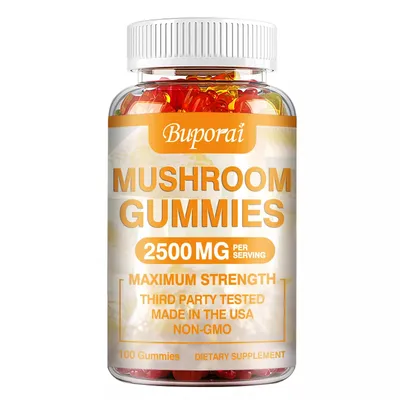 Produktbild von Mushroom Gummies 2500 mg (100 Gummibärchen) 10 Mushroom Sorten in einem Produkt, Nahrungsergänzungsmittel, Gehirn, Gedächtnis, Nerven, Immunsystem