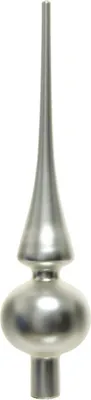 Produktbild von Kaemingk Weihnachtsbaumspitze Silberfarben matt Ø 6 cm 26 cm hoch - Glas