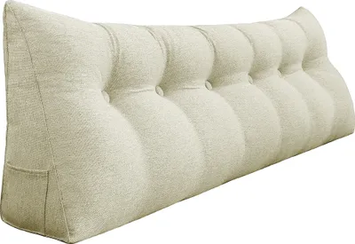 Obrázek produktu pro Ergonomický polštářek na opěrku hlavy ve vzhledu lnu, polštářek na čtení, klínový polštářek, zádový polštářek, odpočinkový polštářek, dekorační polštářek