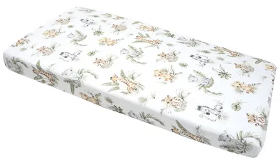 Produktbild von Spannbettlaken für Kinderbett, Spannbettuch, 60x120cm, Baumwolle, Safari