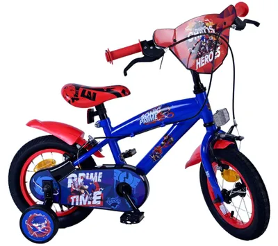 Produktbild von Turbo Crew Kinderfahrrad - für Jungen - 12 Zoll - Blau und Rot - Mit zwei Handbremsen