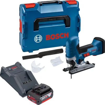 Produktbild von Bosch GST 18V-125 S Professional Akku Stichsäge 18 V 125 mm Brushless + 1x Akku 4,0 Ah + Ladegerät + L-Boxx