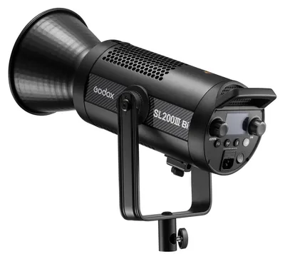 Produktbild von Godox SL200IIIBi Studio-LED-Videoleuchte, 215 W, leistungsstarkes Fotolicht, 2800 K–6500 K, dimmbar, 9 FX-Lichteffekte, CRI96, TLCI97, Bowens Mount, APP-Fernbedienung für Heimstudio, Live-Streaming, Porträtprodukt, Hochzeitsfotografie