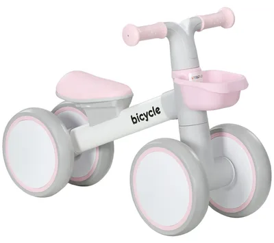 Produktbild von Laufrad Dreirad verstellbarer Sitz Rosa Weiß 56x27x39 cm 56x27x39