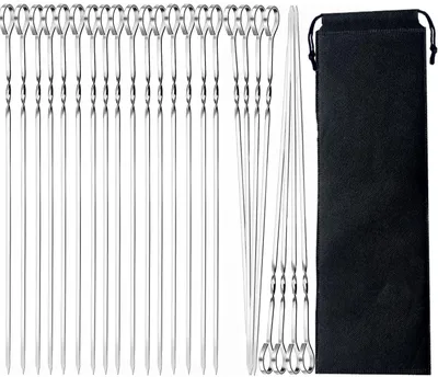 Obrázok produktu pre 24 kusov grilovacích špajlí, dĺžka 30 cm, opakovane použiteľné