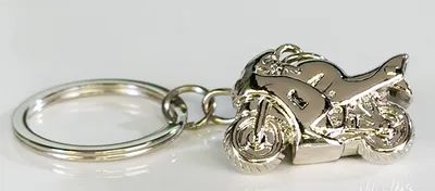 Produktbild von Schlüsselanhänger Motorrad, Metall silber glänzend