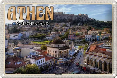 Produktbild von Blechschild Reise 30x20cm Athen Griechenland Monastiraki