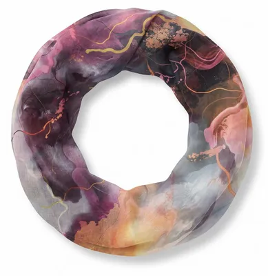 Produktbild von styleBREAKER Damen Loop Schal Aquarell Glow | leichter Schlauchschal 83x48 cm | weiche Viskose | farbenfrohes Boho Tuch für Frühling & Sommer