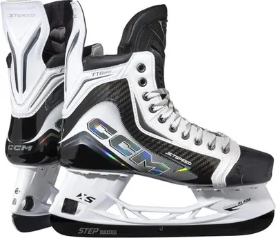 CCM Jetspeed FT6 Pro – Patins de hockey Pro Stock – Taille 8EE (Blanc