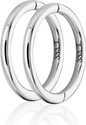 Produktbild von Paar 10mm mini Klappcreolen 333 Weißgold 8 Karat Ohrringe 1,0mm breite Ohrhänger