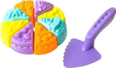 Produktbild von Sandkastenspielzeug Kunststoff-Torten-Set mit Spachtel und Kuchen, 30 cm, 8 cm hoch