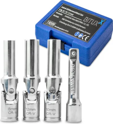 Produktbild von Bituxx Gelenk Glühkerzenschlüssel Satz 4 tlg. 8/10/12mm inkl. Verlängerung MS-19099