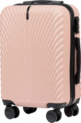 Image de WINGS Valise cabine "SWAN" ABS+ 4 roulettes, serrure TSA, 38L, rose