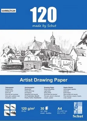 Produktbild von Schut Zeichenpapier A4 120 g 30 Blatt - Skizzenblock für Kinder