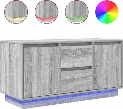 Produktbild von vidaXL TV-Schrank mit LED-Leuchten Grau Sonoma 100x41x50 cm