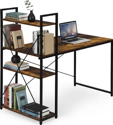 Produktbild von Schreibtisch mit Regalen, 120 x 60 cm, aus MDF und Metall