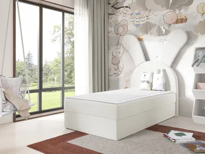 Obrázek produktu pro Dětská kontinentální postel 100x200 ZETKA - bílá, pravé provedení + topper