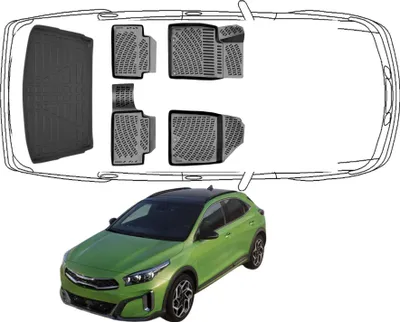 Produktbild von 3D Fußmatten & Obere Kofferraumwanne Auto Set Kompatibel mit Kia XCEED 2019 - 2024 Benzin und Diesel