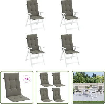 Produktbild von The Living Store Hochlehner-Auflagen 4 Stk. Melange Dunkelgrau 120x50x4 cm Stoff