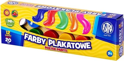 Obrázek produktu pro Astra Plakátové barvy 12 barev po 20 ml