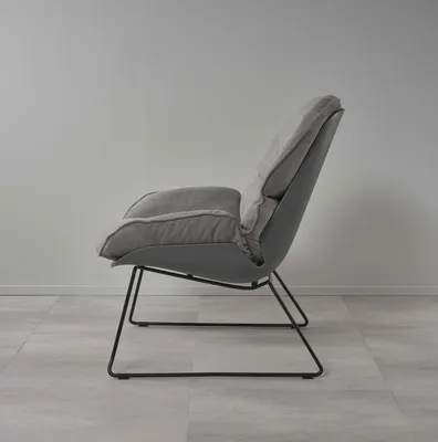 Produktbild von Sessel Relax Lounge Chair Bequem Grauem Polsterbezug Schwarzes Gestell CELESSE : Grau