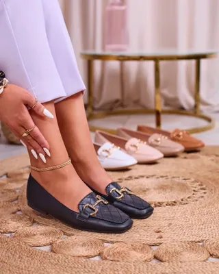 Produktbild von Royalfashion Schwarze Damen Steppmokassins mit Goldverzierung Wetifa, Größe 36