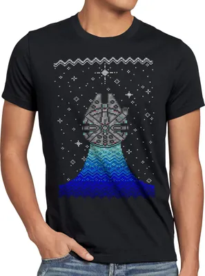 Produktbild von A.N.T. Strick Wars Ugly Sweater Herren T-Shirt rasender x-mas pulli weihnachtsbaum